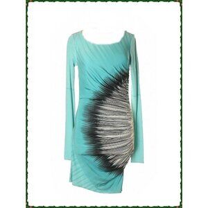 New Elizabeth And James Petrol Blue/Chalk White Carissa Dress Size Small